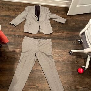 Grey mens suit jacket and pants